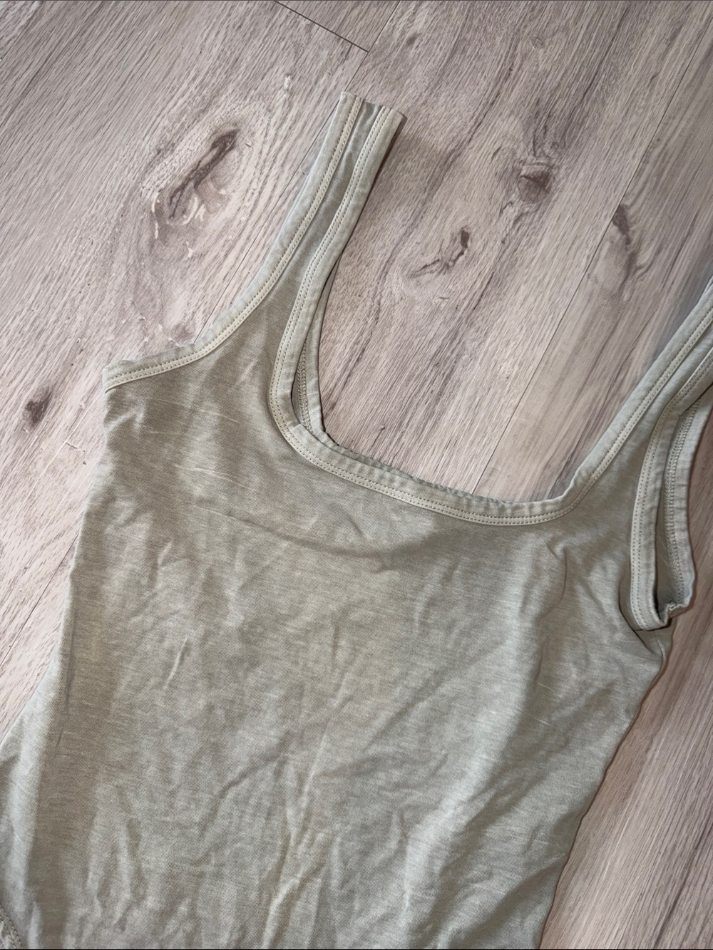 Women’s Olive Green Tank One-Piece Bodysuit - Picture 2 of 4